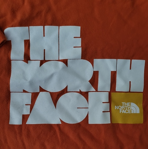 The North Face Men's Large Orange S/S T-Shirt EUC - Picture 3 of 5